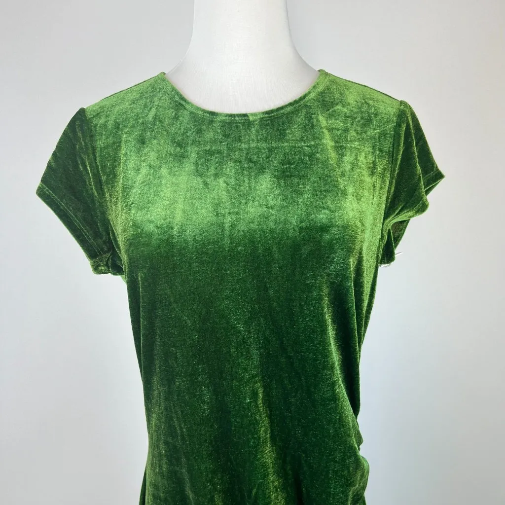 NWOT Reformation Merel Velvet Midi Dress In Green Velvet Size M - Image 5