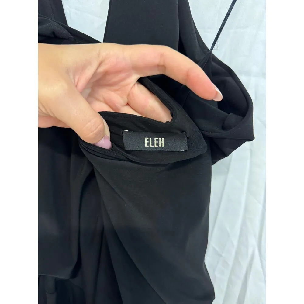 Eleh Sleeveless Halter Neck Open Back Slit Knee Length Dress Black Womens Size S - Image 3