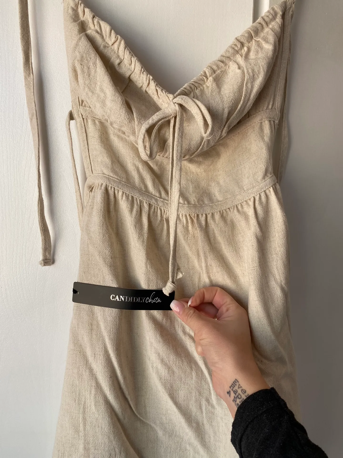 Candidly Chan Tan Mini Dress - Image 3