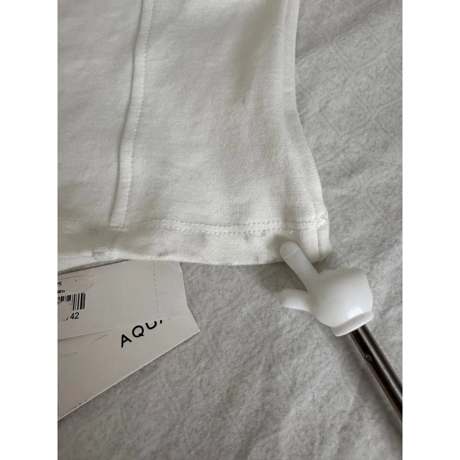 AQUA Bloomingdales White Bustier Tank Top Sleeveless Fitted XS‎ - Image 9