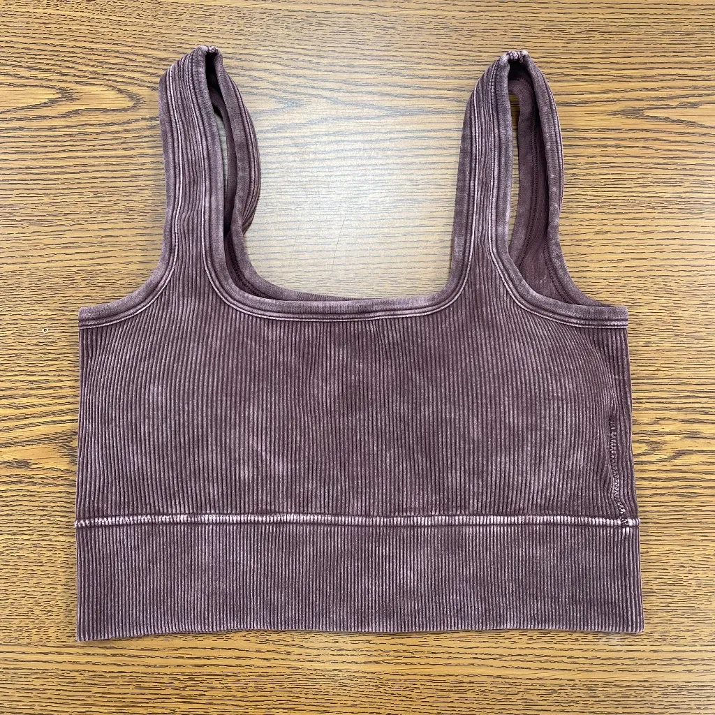 Zenana Set of 3 Washed Ribbed Square Neck Cropped Tank Top w/ Pads-L/XL - NWT - Image 5