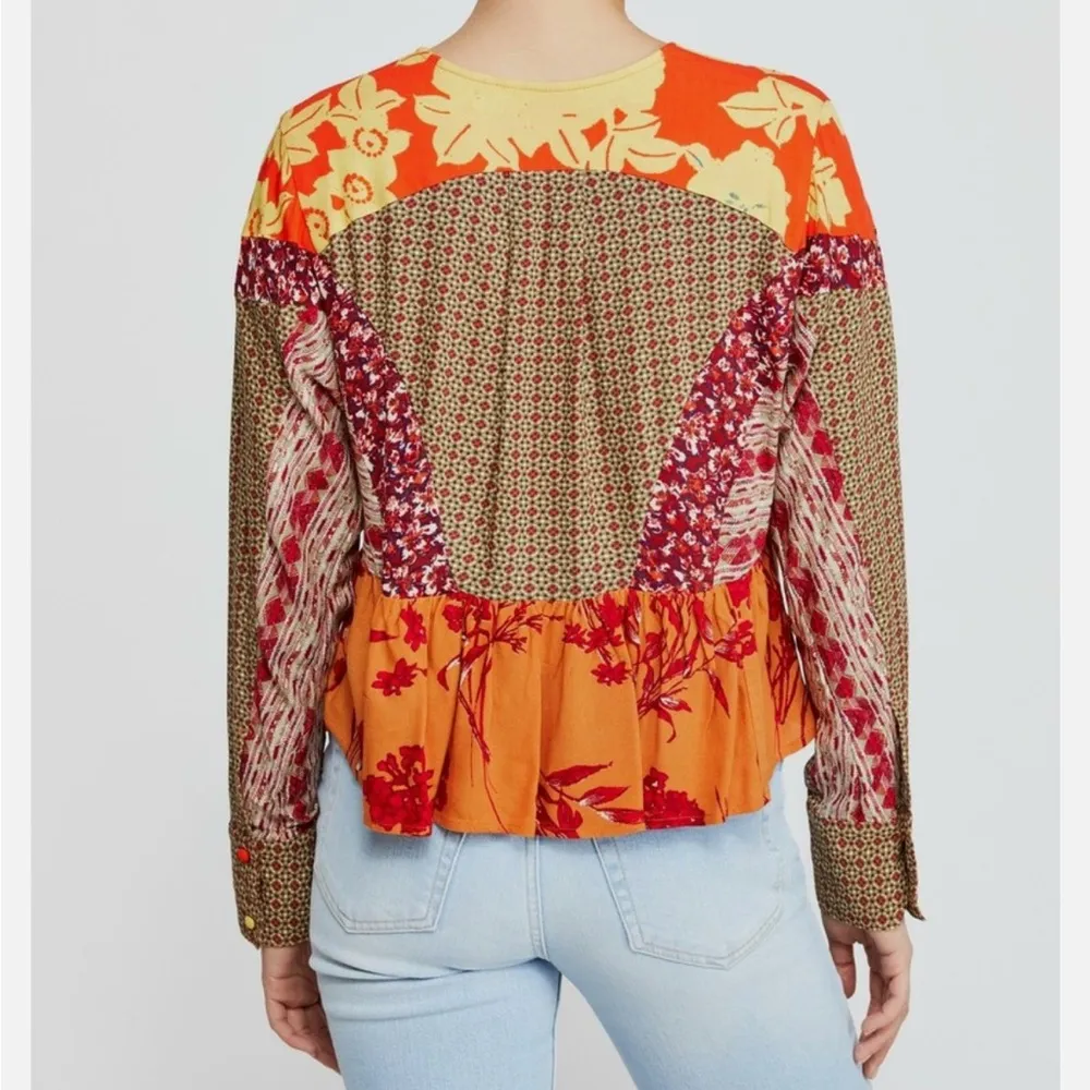 Free People Aloha State of Mind Blouse Crop Top size Small - Image 2