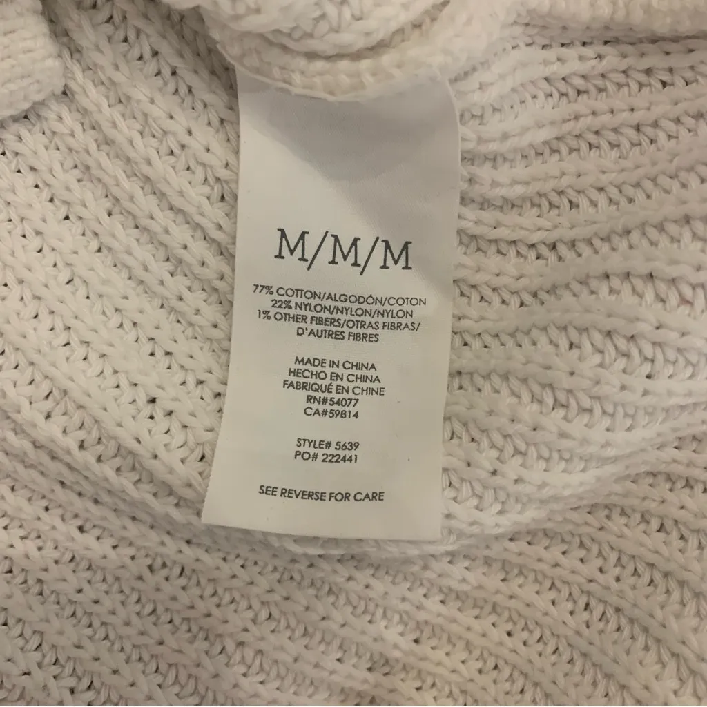 Cabi Ace V-neck Preppy Bell Sleeve White Sweater Style 5639 Size M - Image 13