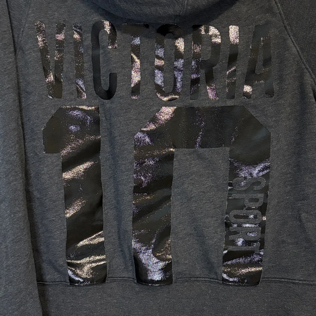 Victoria's Secret Dark Gray Hoodie medium - Image 4