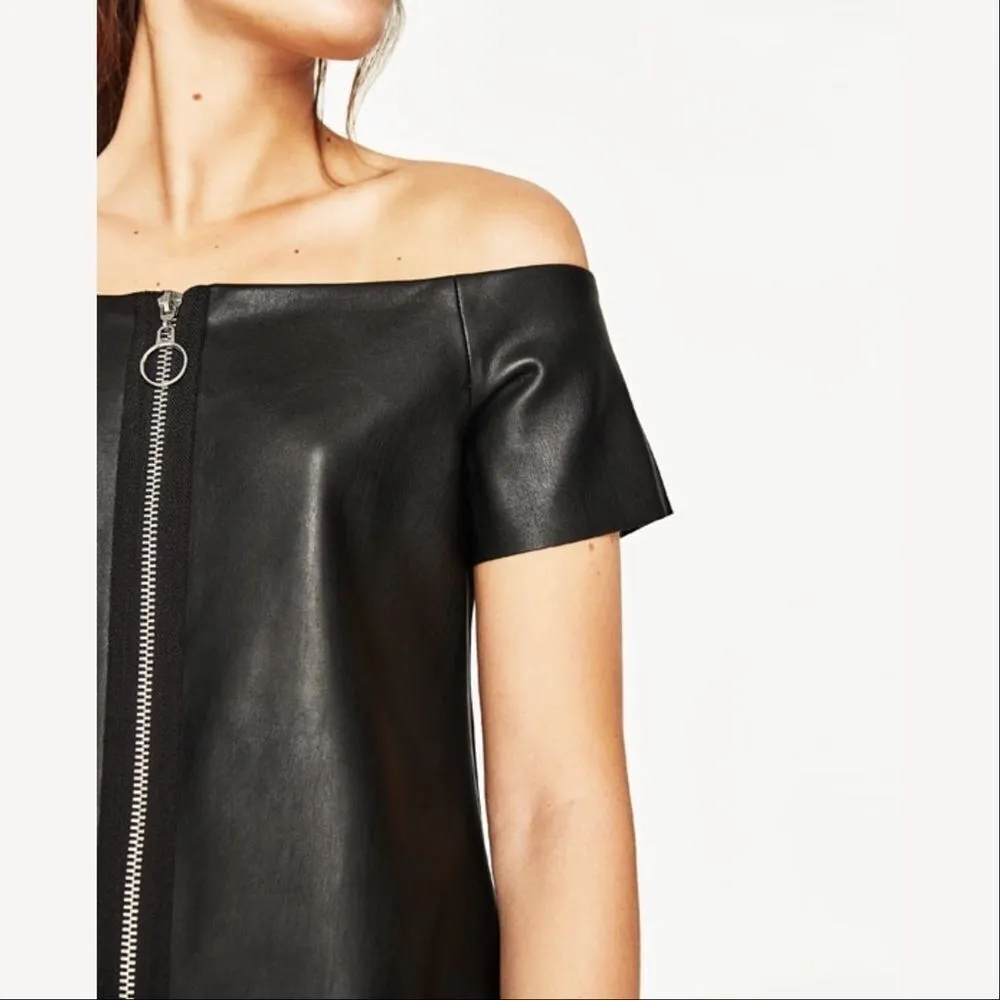 ✨2xHP✨ZARA LEATHER-EFFECT DRESS✨  - Image 3
