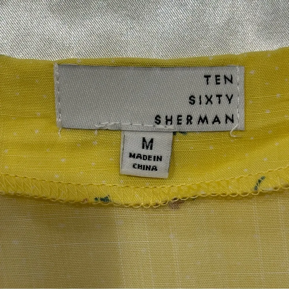 Ten Sixty Sherman Mini Skirt Floral Print Wrap Butter Yellow Size Medium Spring - Image 6