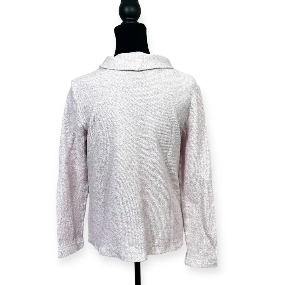 J. Crew Turtle Neck Tweet Knit Pullover Sweater Size M Light Pink - Image 2