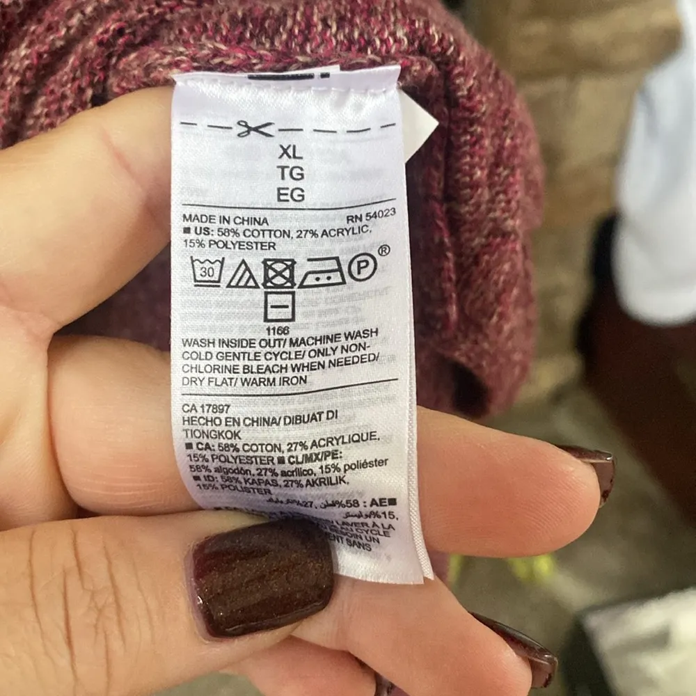 Purple pink heathered XL Old Navy tunic sweater beat neck relaxed fit - Image 3