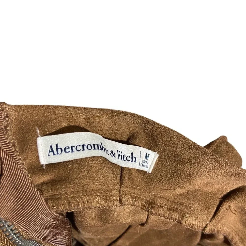 Abercrombie & Fitch Tan Brown Faux Suede Belt Tie Mini Skirt Size Medium‎ - Image 7