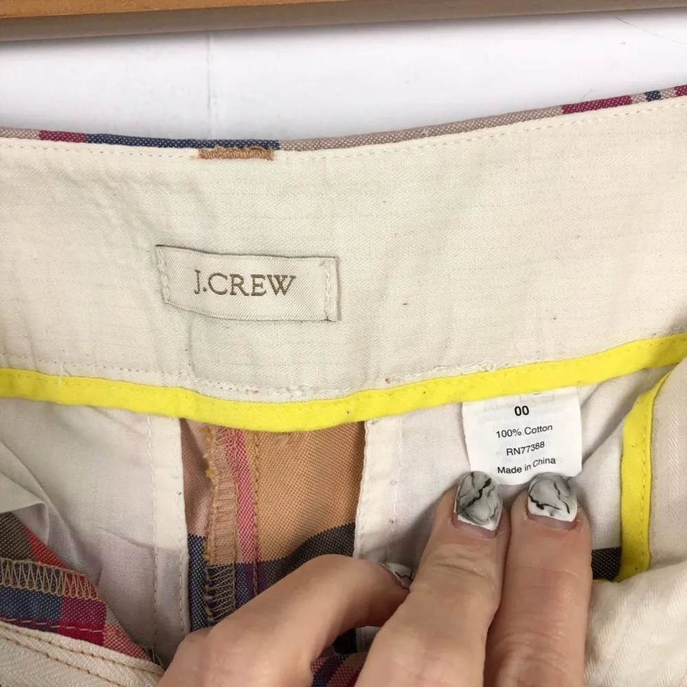 J.Crew Plaid 100% Cotton Casual Chino Shorts Style 45063 Size 00 Pockets - Image 12