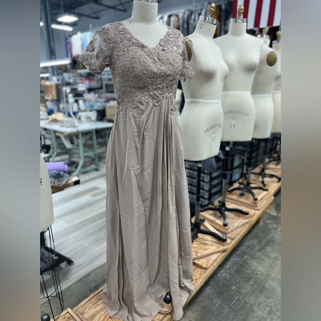 Mother of the Bride Dress 8 Tan - Image 4