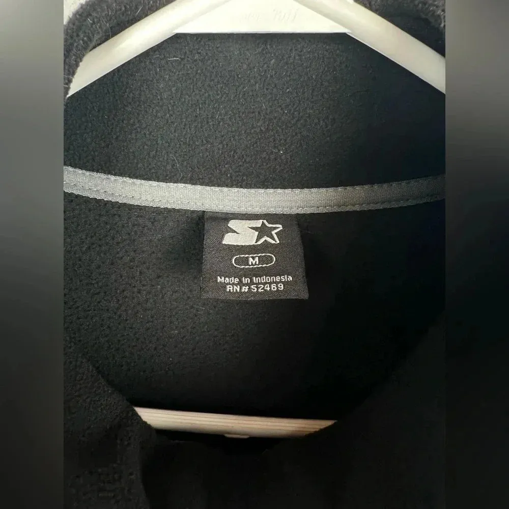 Starter Black‎ Fleece Zip Up Side Medium - Image 3