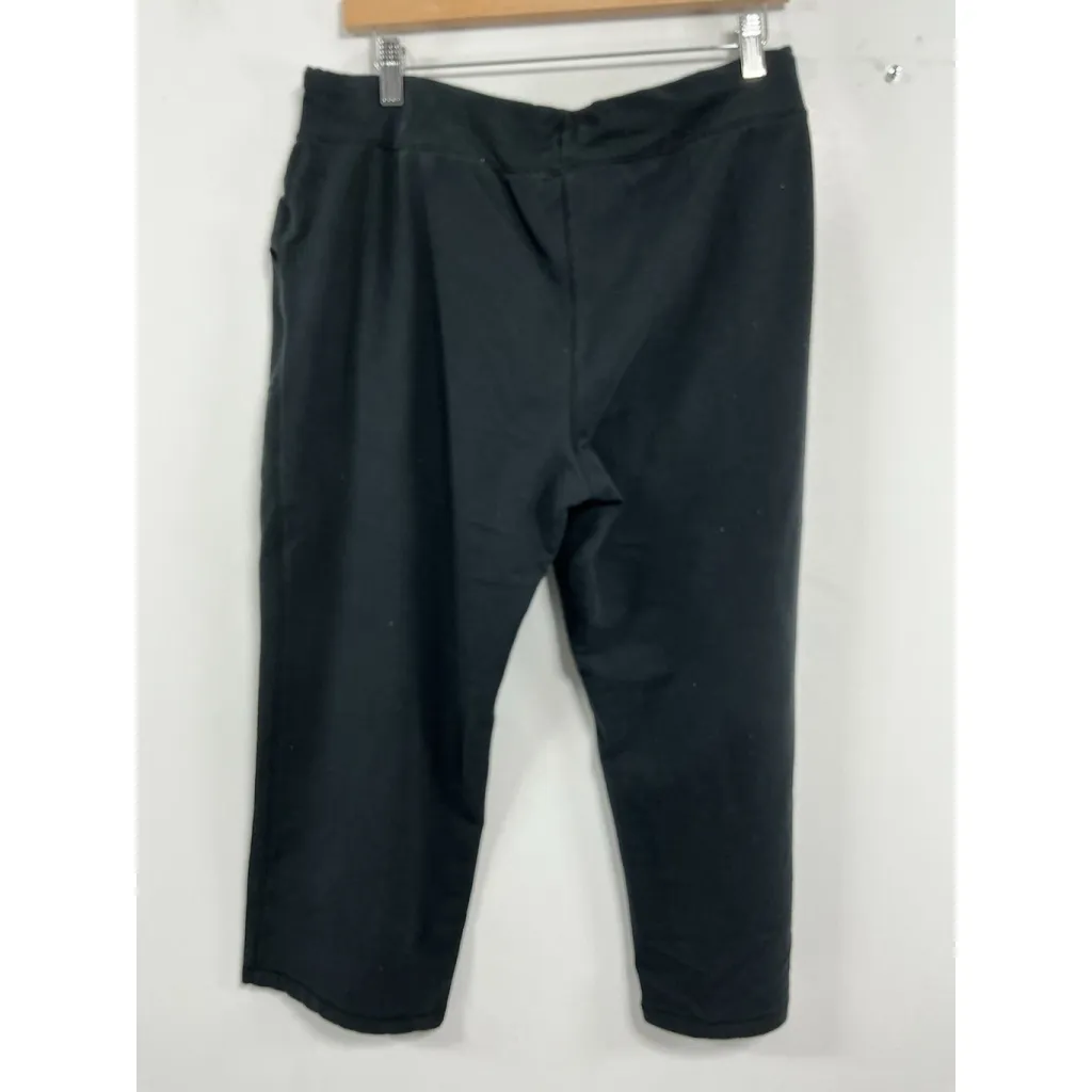 Womans Eddie Bauer Pull On Athletic Capri Pants Large Black - Image 2
