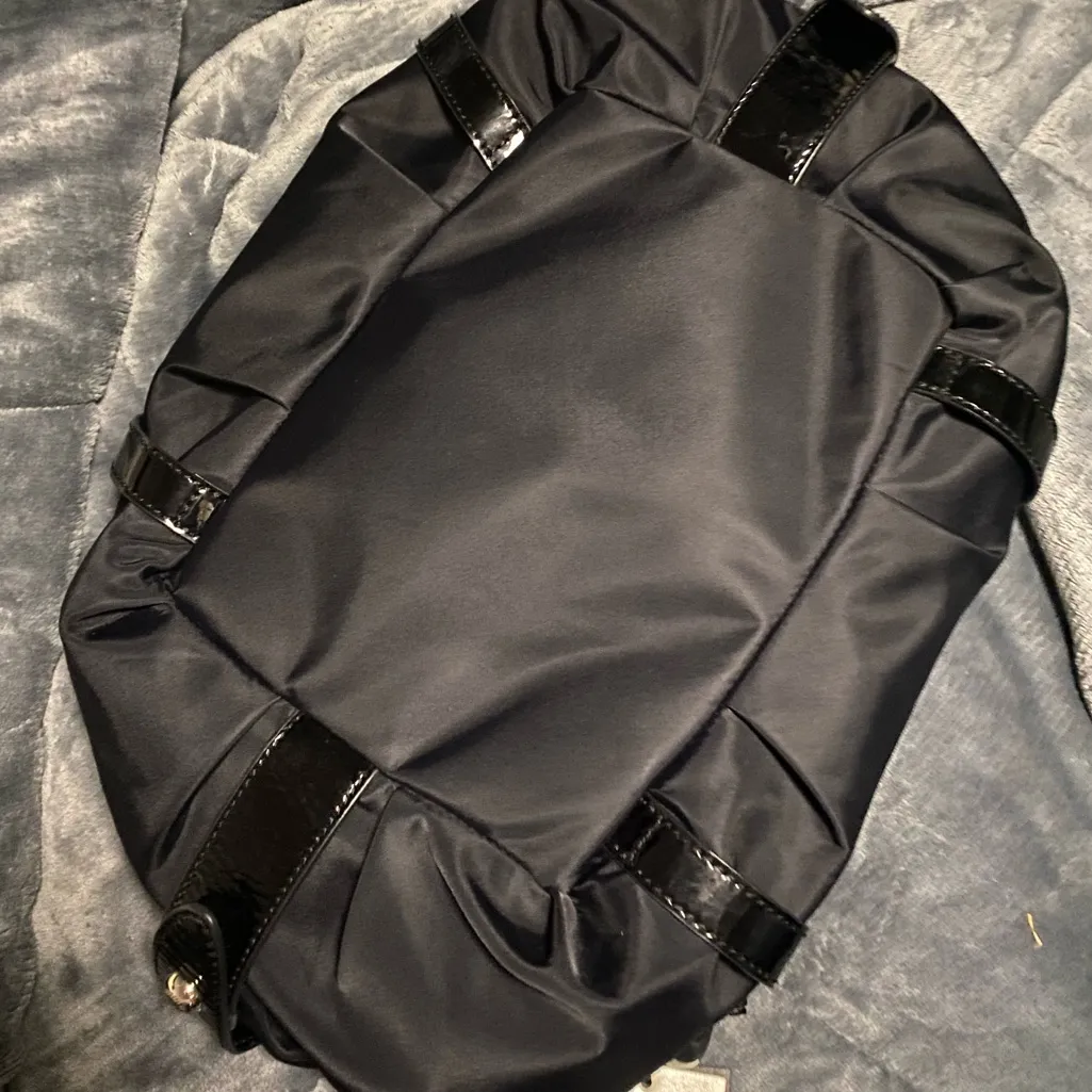 NWT Aigenisi Collection Black Nylon & Patent Leather Handbag | Purse - Image 5