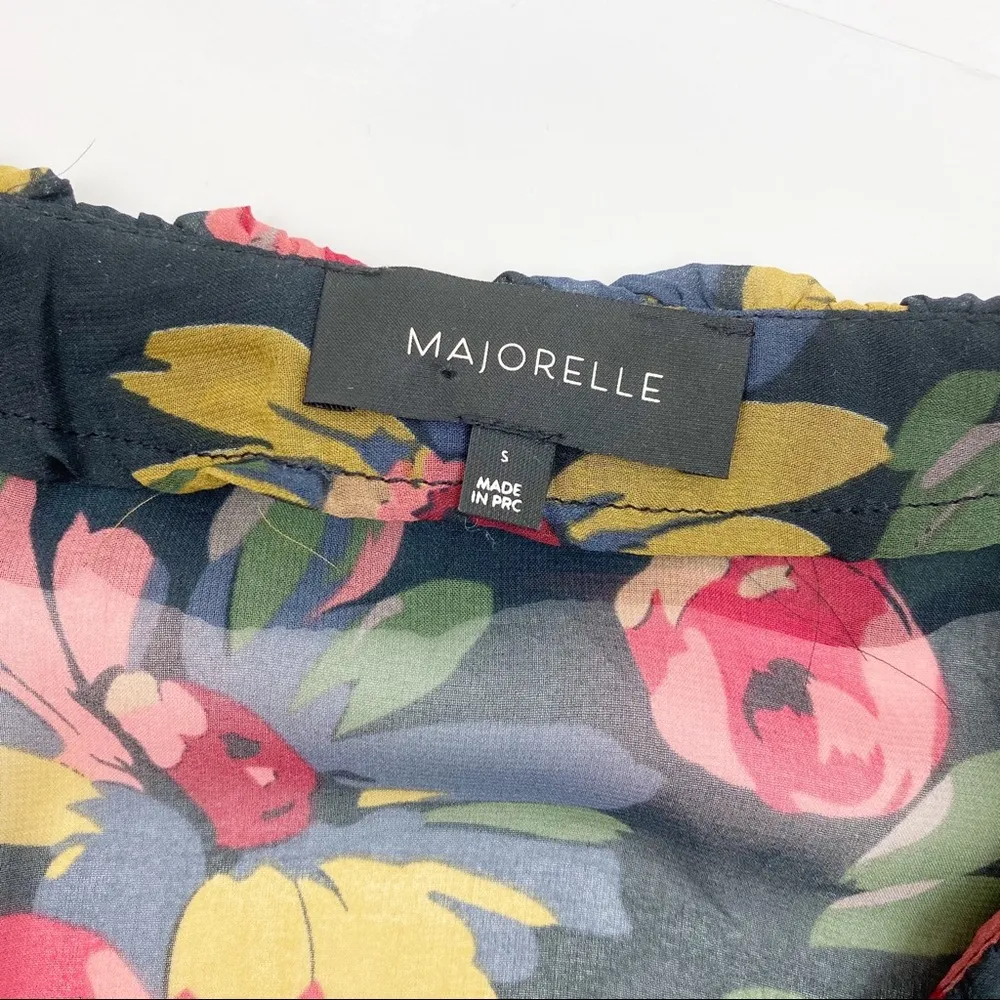 Majorelle Floral Ruffle Semi Sheer Peasant Top Boho Bohemian Cottagecore - Image 9
