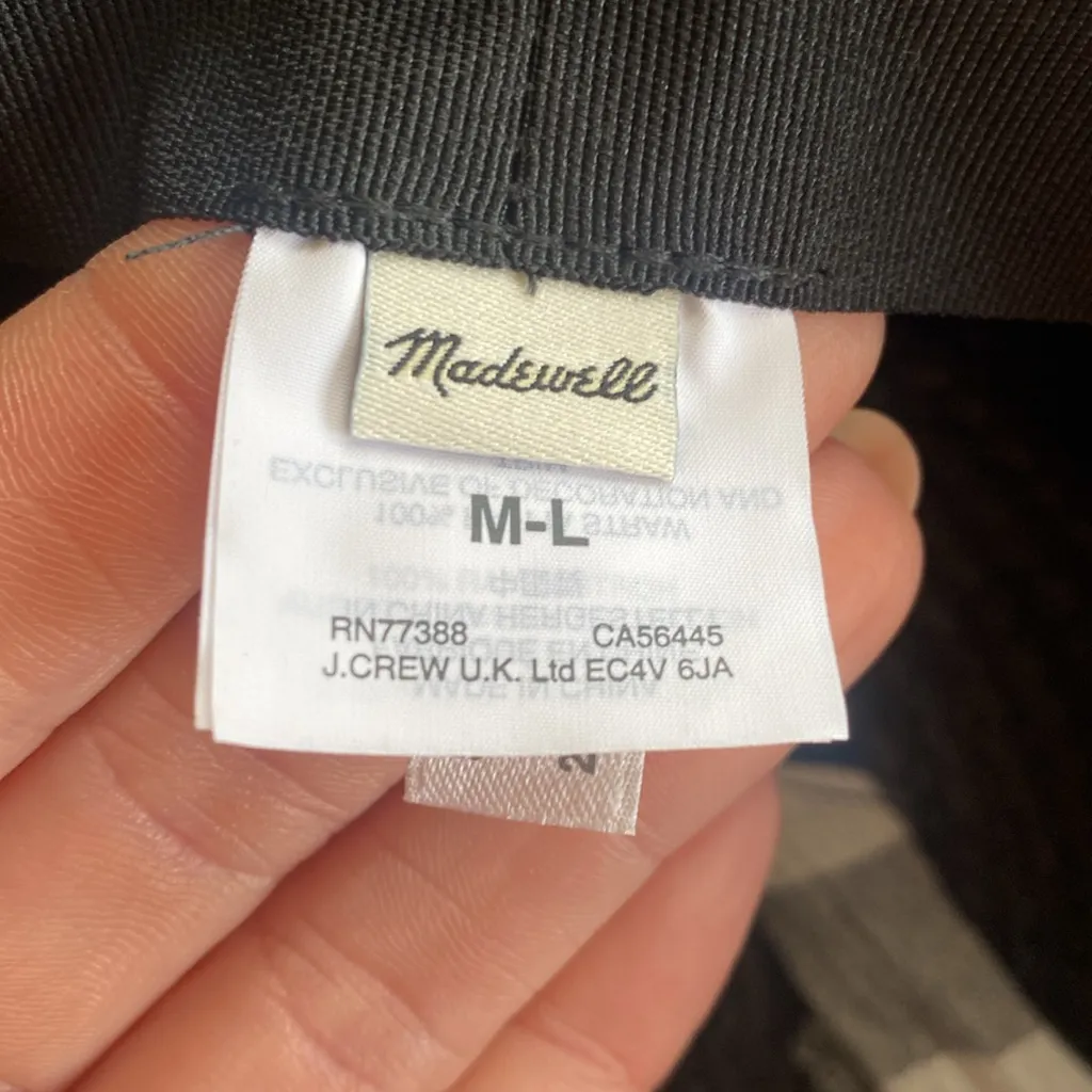 Madewell Stampede Strap Straw Boater Hat Size M-L Black Gingham Scarf Tie - Image 10