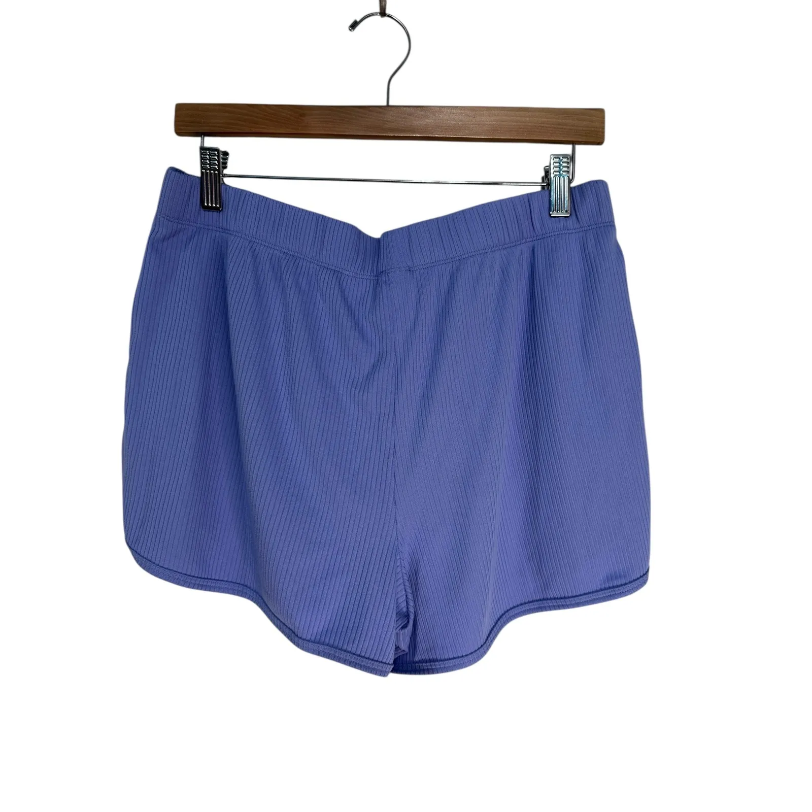 Juicy Couture Ribbed Pajama Set Purple Rhinestone Logo Top Shorts Women's Size M - Image 7