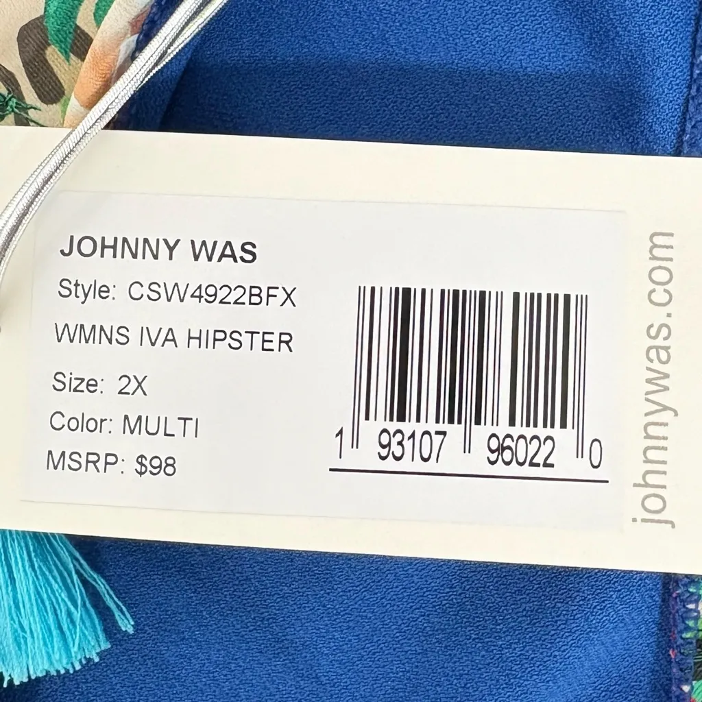 Johnny Was Iva Hipster bikini bottom in a mixed floral and animal print 2X - Image 4