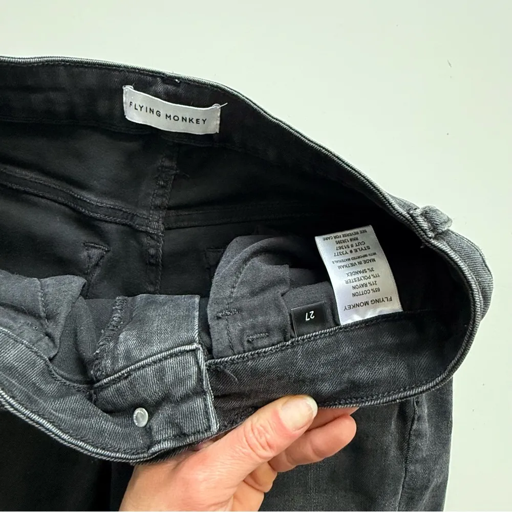 Flying Monkey Distressed Stretch Skinny Jeans Black Size 27 - Image 4