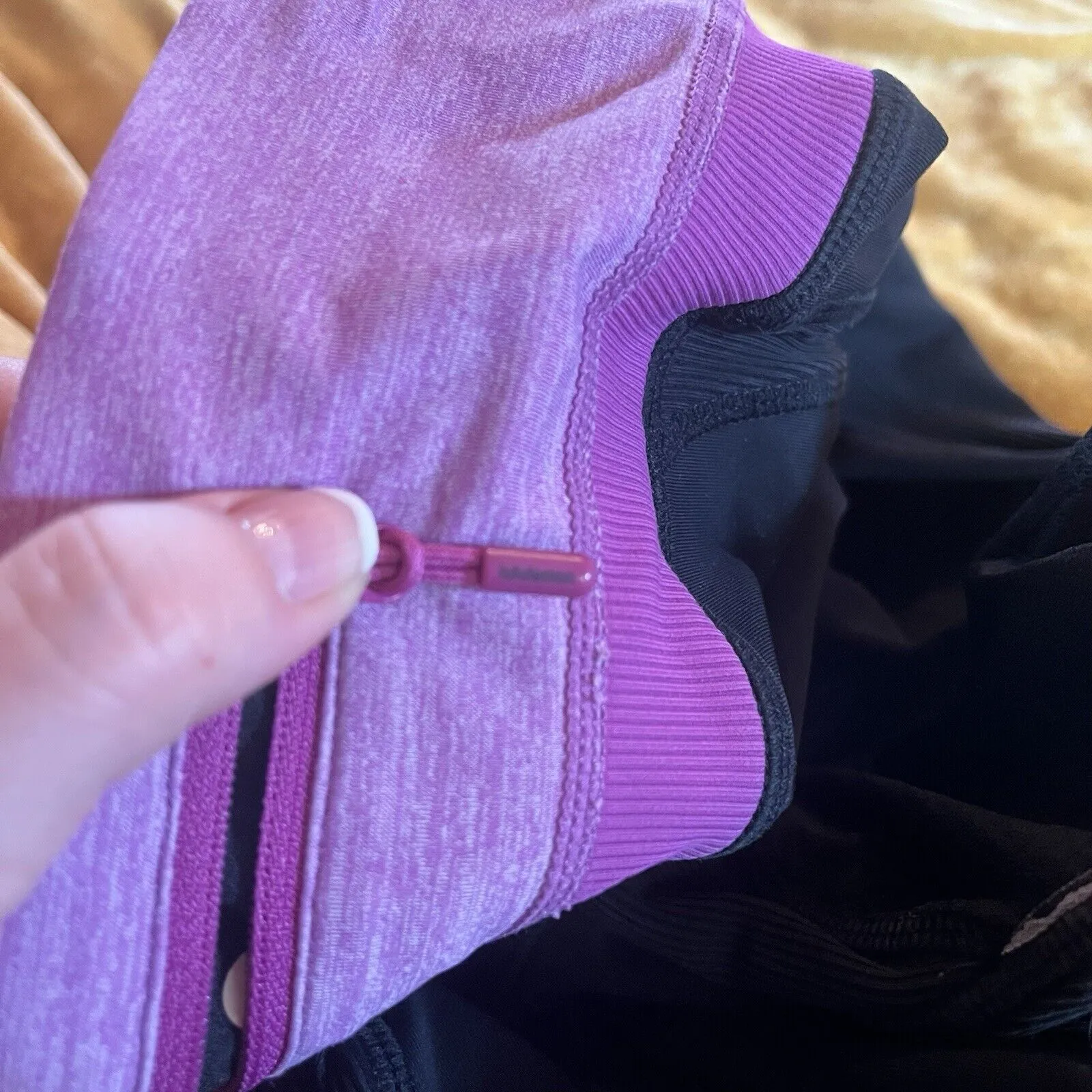 Lululemon Pants Women 2 Pink Black Crop 19" Rear Zipper Pocket Run Pockets - Image 12