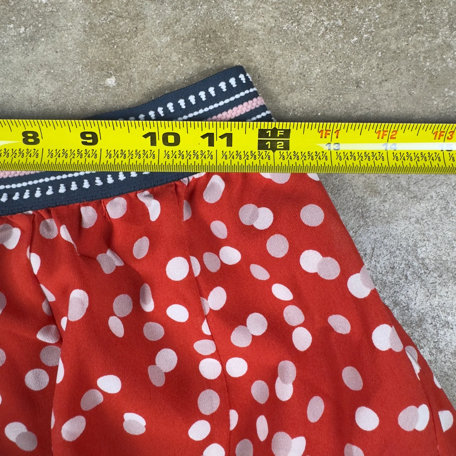 Vanessa Virginia Polka Dot Midi Skirt‎ XSP Red White Handkerchief Hem Boho Flowy Size undefined - Image 7