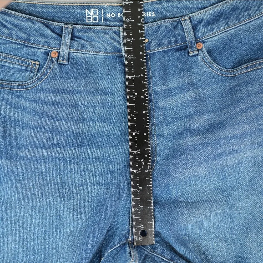 No Boundaries Jeans Womens 13 Stretch Juniors Blue Denim Tapered High Rise - Image 7