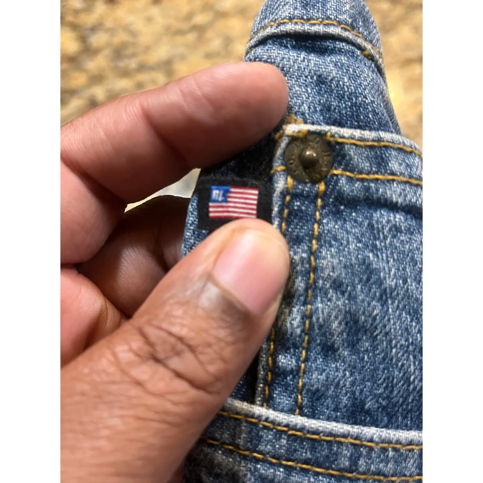 RL Ralph Women Sz 12 Lauren Polo Jeans Co Blue Denim Jean Midi Pencil Knee Skirt - Image 6