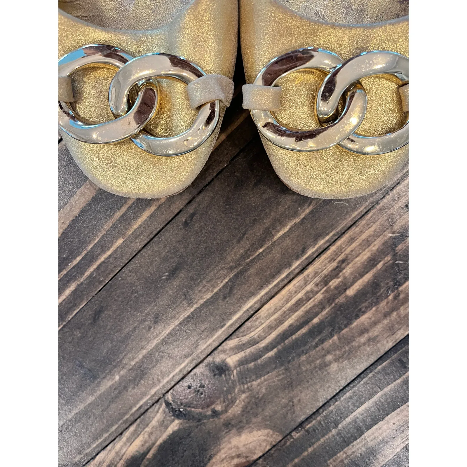 Juicy Couture Ballet Flats Shoe Womens 8.5 Double Buckle Classy Preppy Old Money - Image 5