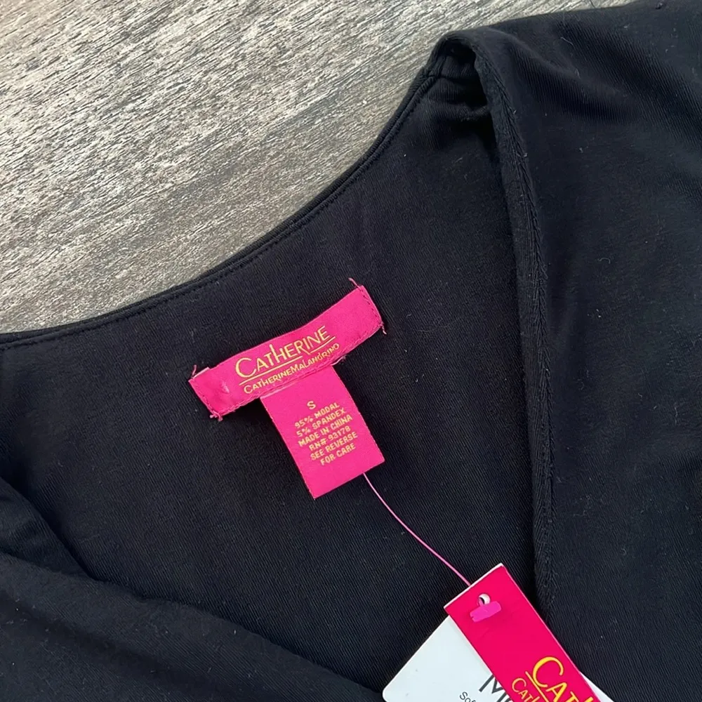 Catherine Malandrino Womens Black Ruched Sheath Wear to Work Dress SMALL NWT #45 - Image 9