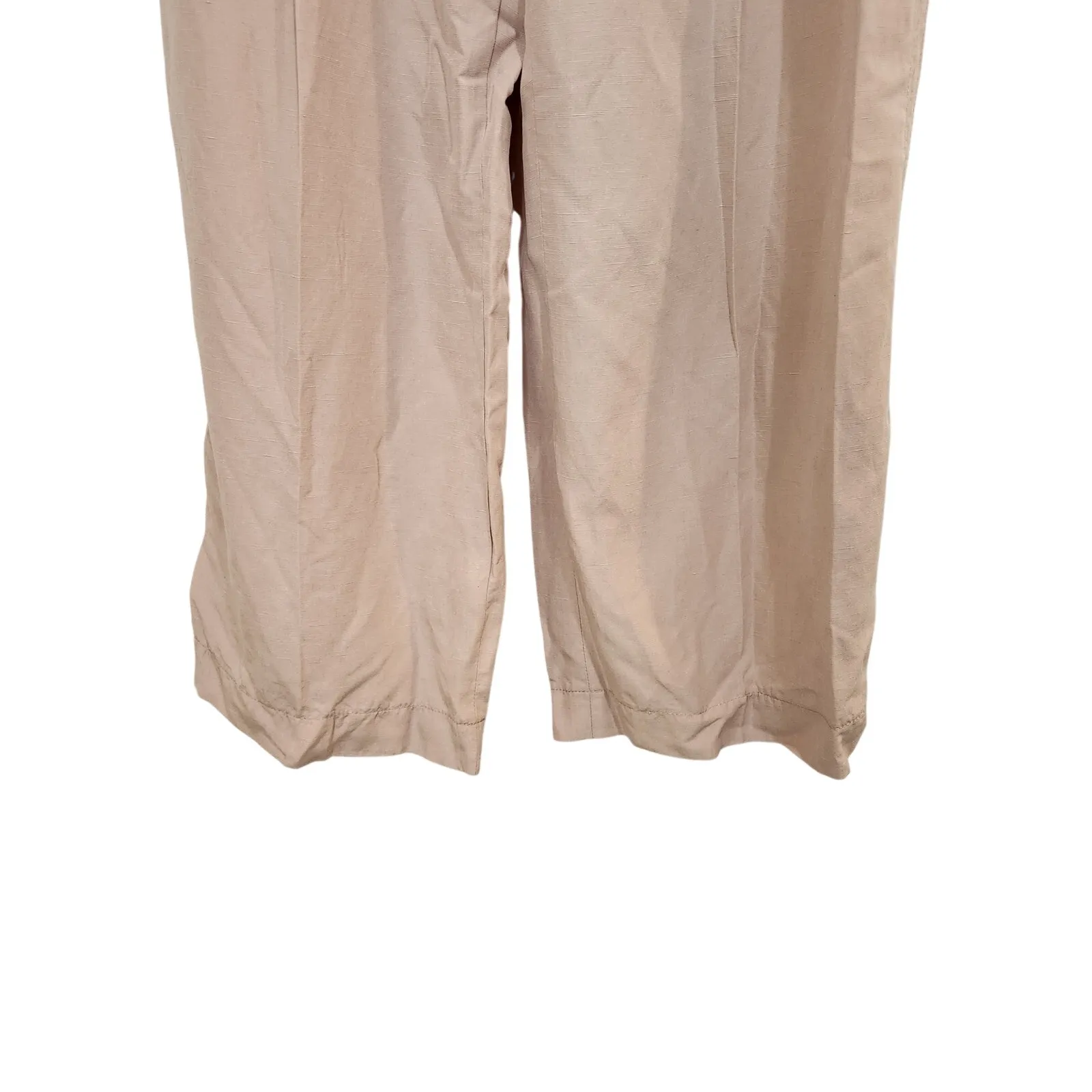 Club Monaco Pink Tan Wide Leg Pleated Belt High Rise Linen Blend Casual Pants 4 - Image 5