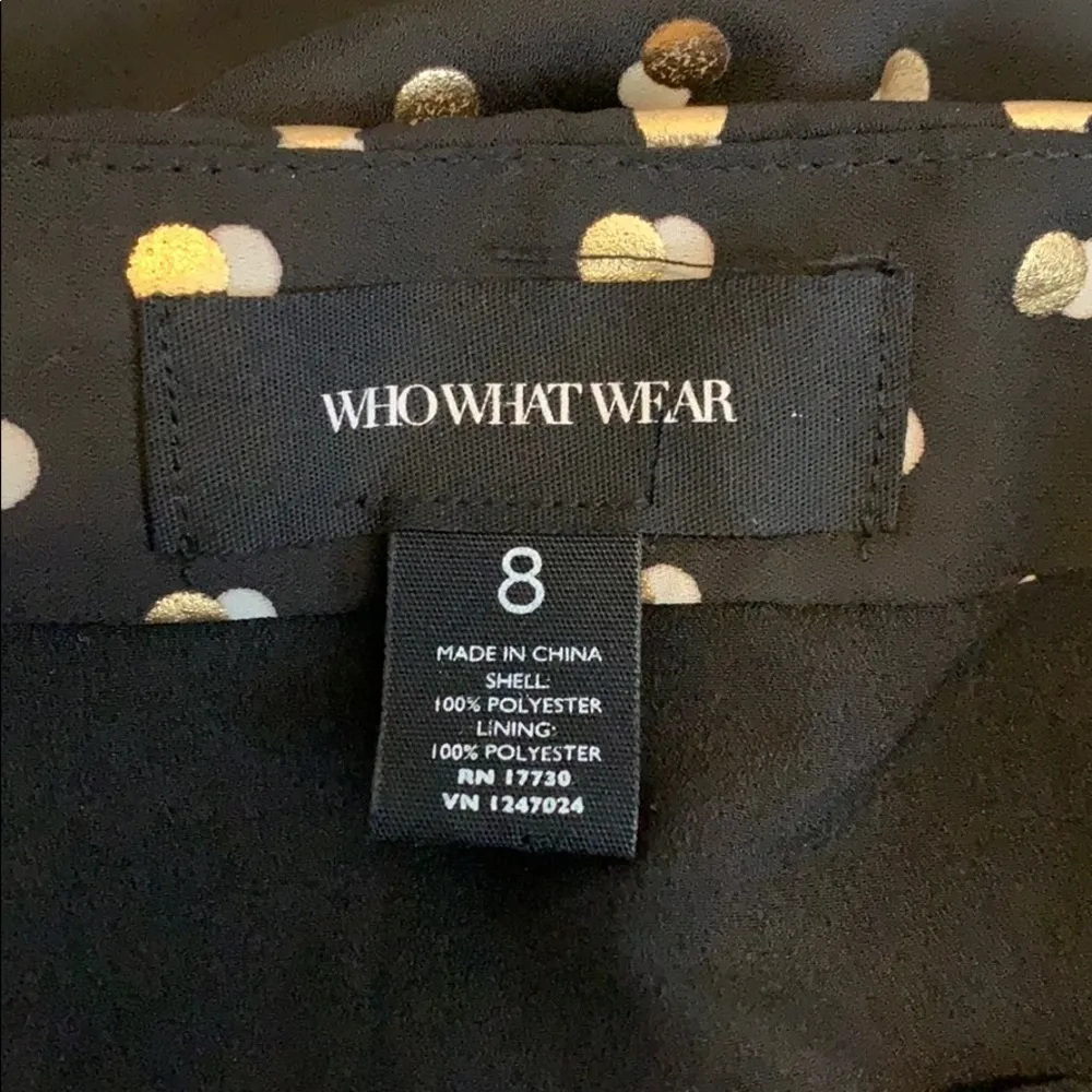 Who What Wear Polka Dot Ruffle Skirt Black & Metallic Gold Women’s Size 8 - Image 5