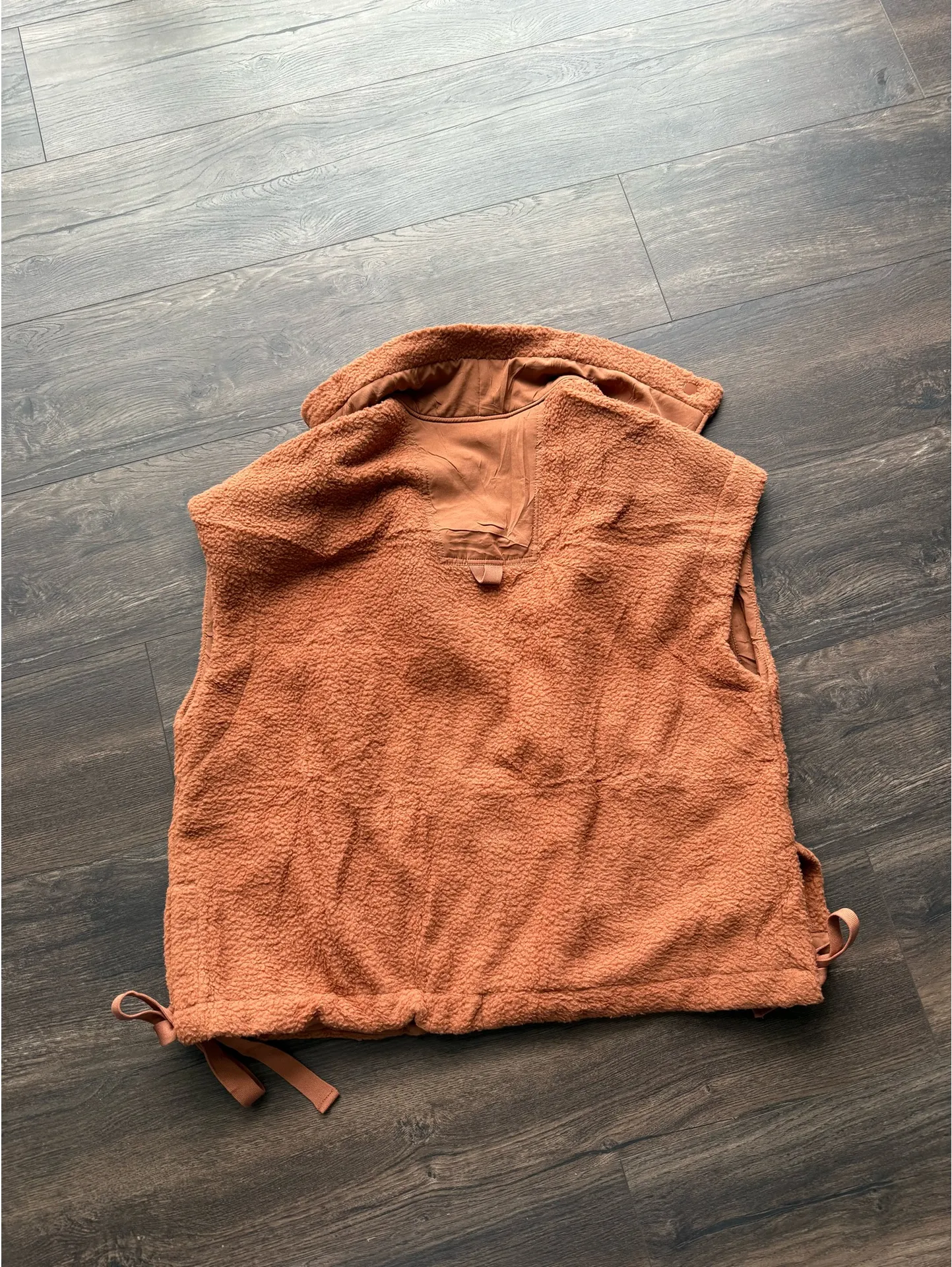Sherpa Oversized Vest Orange Size M - Image 5
