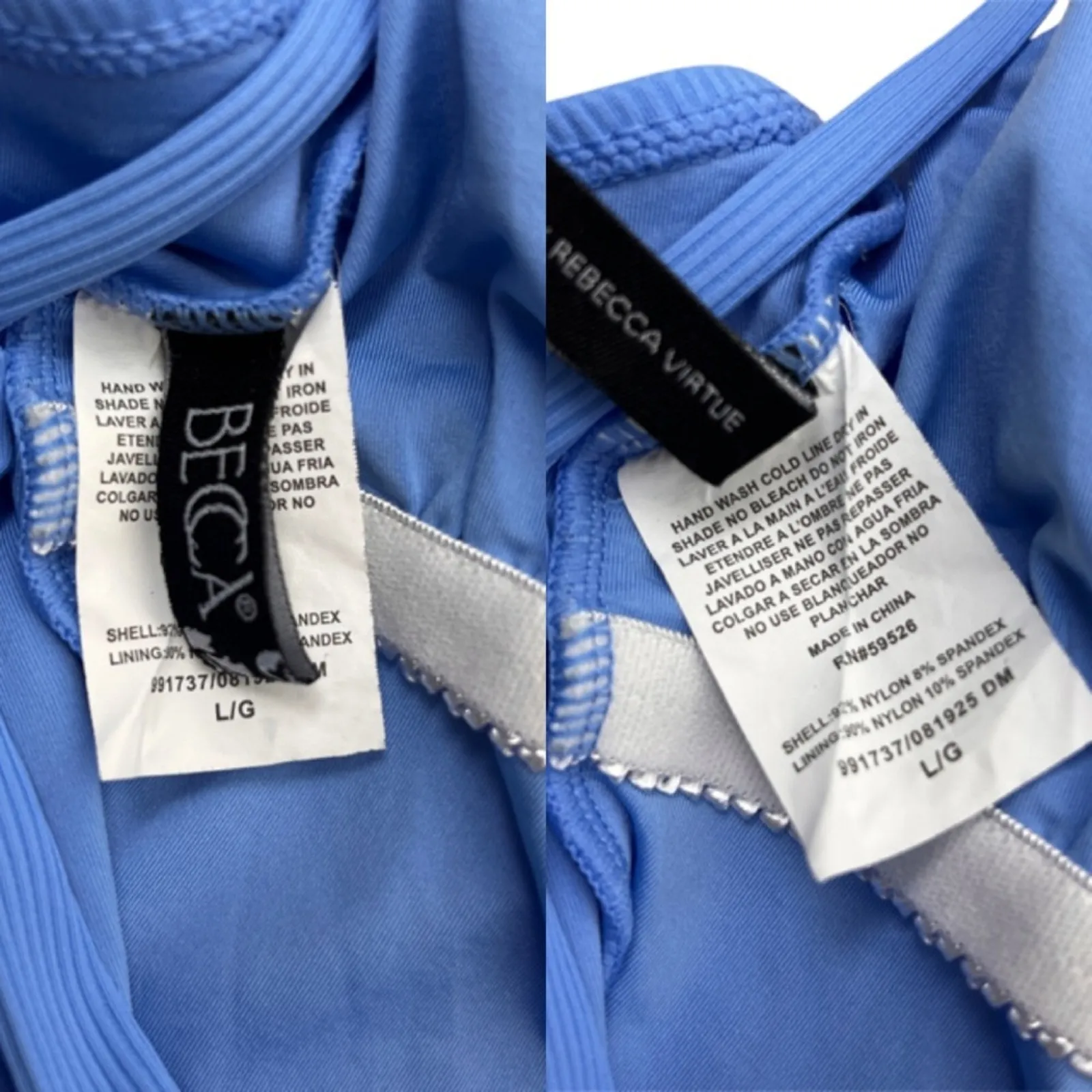 BECCA by Rebecca Virtue Fine Line Adeline Rib Asymmetrical One-Piece Swimsuit L - Image 4