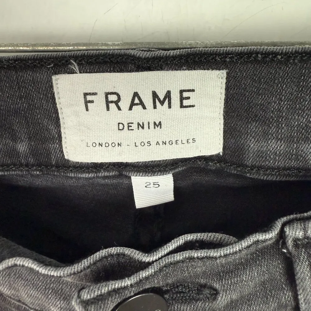 FRAME Le Skinny De Jeanne Crop Double Triangle Raw Hem in Tull Size 25 EUC - Image 8