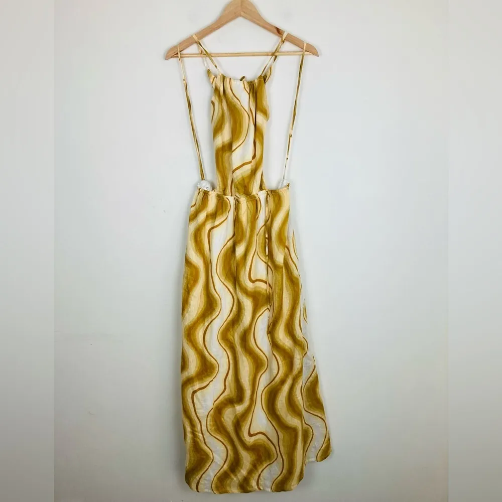 Faithfull the Brand “la piedra” linen halter maxi dress in yellow print. 8 - Image 6