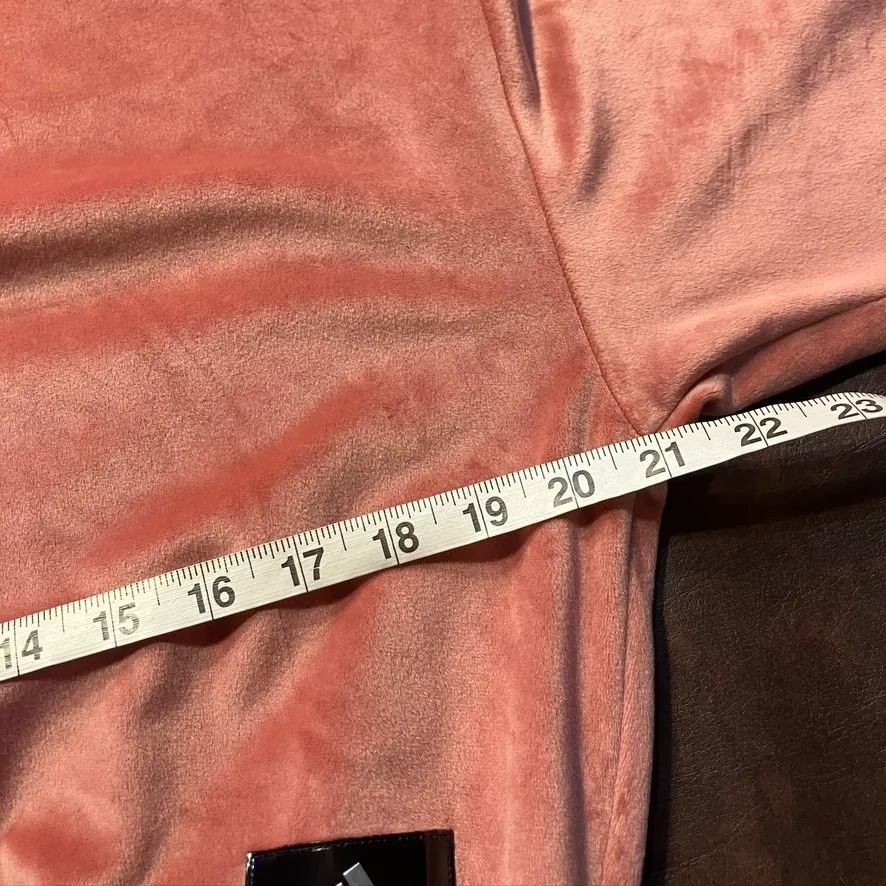 Adidas Women's Size S Sweatshirt Wonder Red Velour Mock Neck Cropped Top New‎ - Image 9