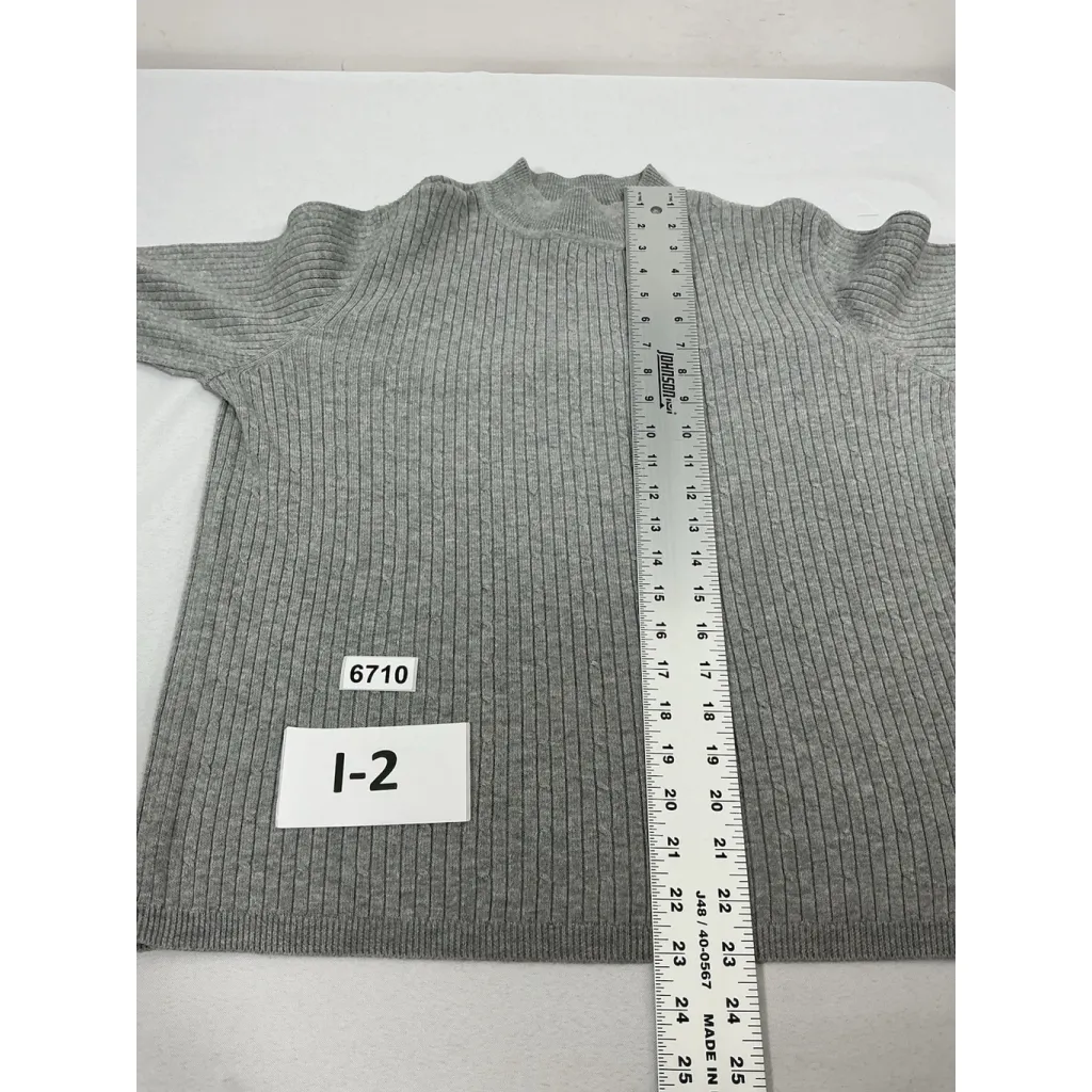 Womans Excellent Condition Laura Scott Pullover Turtleneck Sweater Large Gray - Image 6