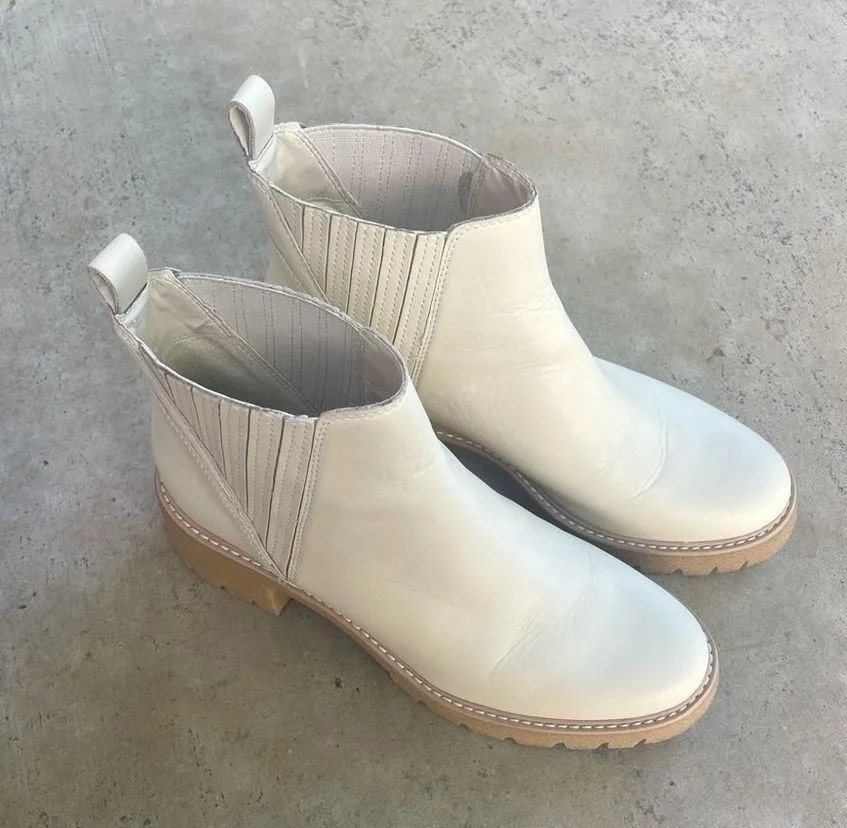 Dolce Vita Harte H20 Boots Booties With Heel Cream Ivory Size 9.5 - Image 9