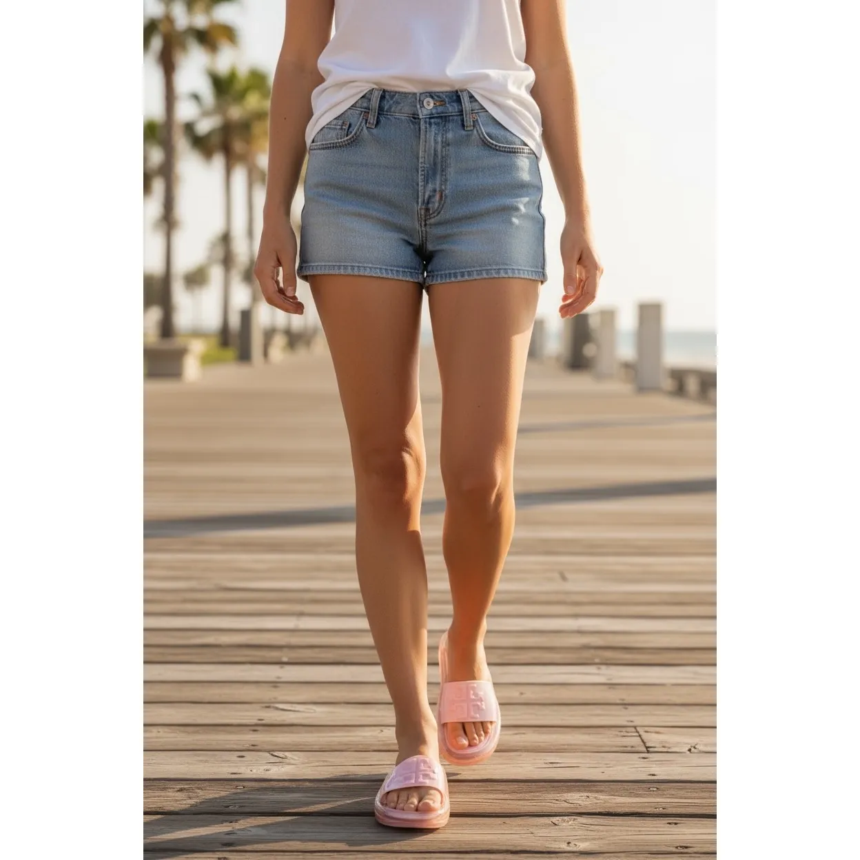 Tory Burch Jelly Slides Sandals Pink Logo Platform Pool Beach Summer 4B‎ - Image 2