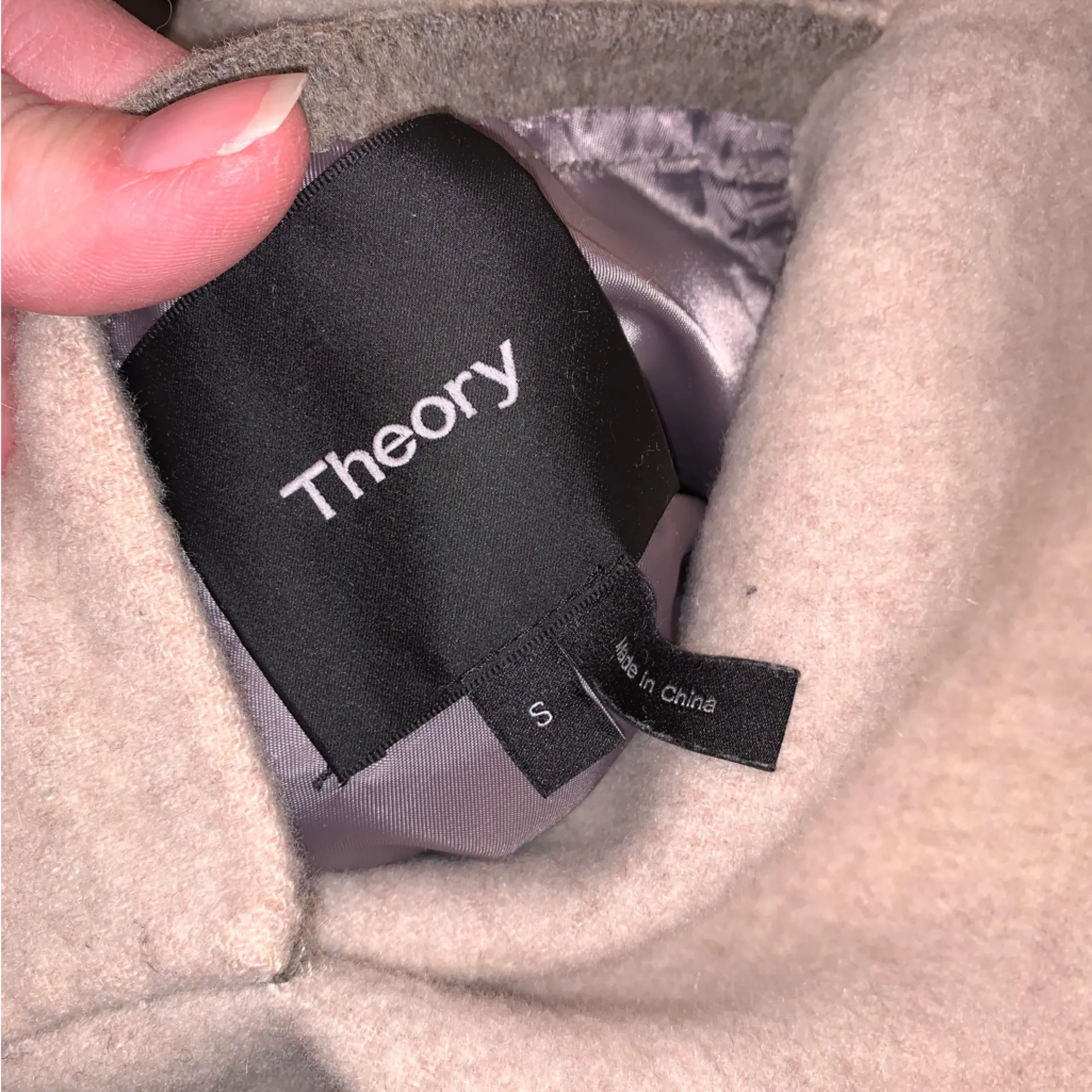 Theory Cashmere Wool Reversible Gray Cream Open Front Blazer Jacket Overcoat S - Image 7