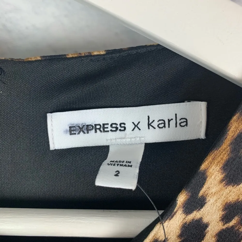 NWT Express X Karla Ruched Leopard Mini Dress 2 - Image 7