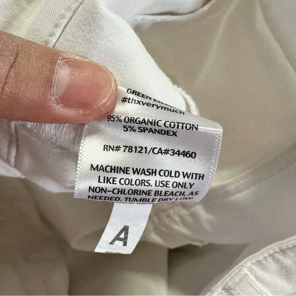 Eileen Fisher Women’s Organic Cotton Capri Pants Mid Rise Casual in White L - Image 10