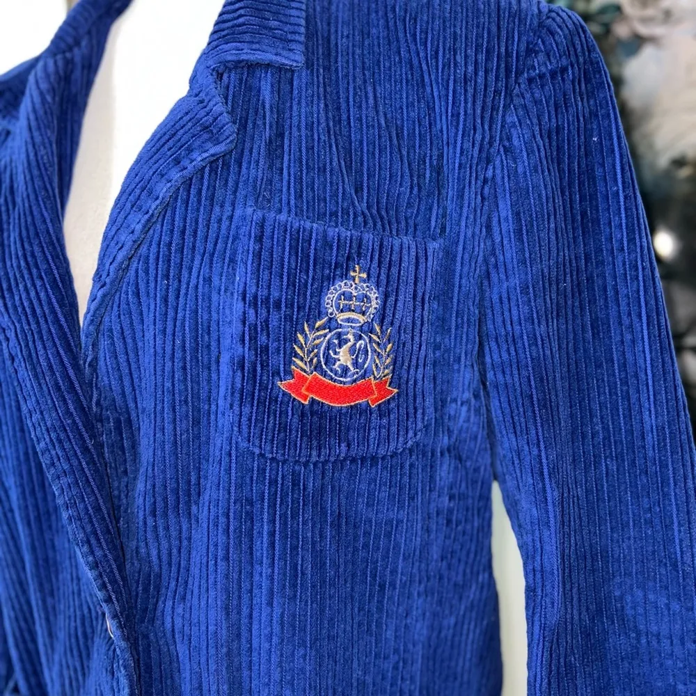 Awesome Vintage 1980s/90s S.B. II Wide Wale Corduroy Blazer! Blue - Image 3