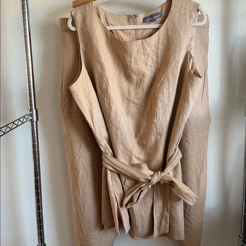 Jessica London Khaki Shirt set. - Image 9