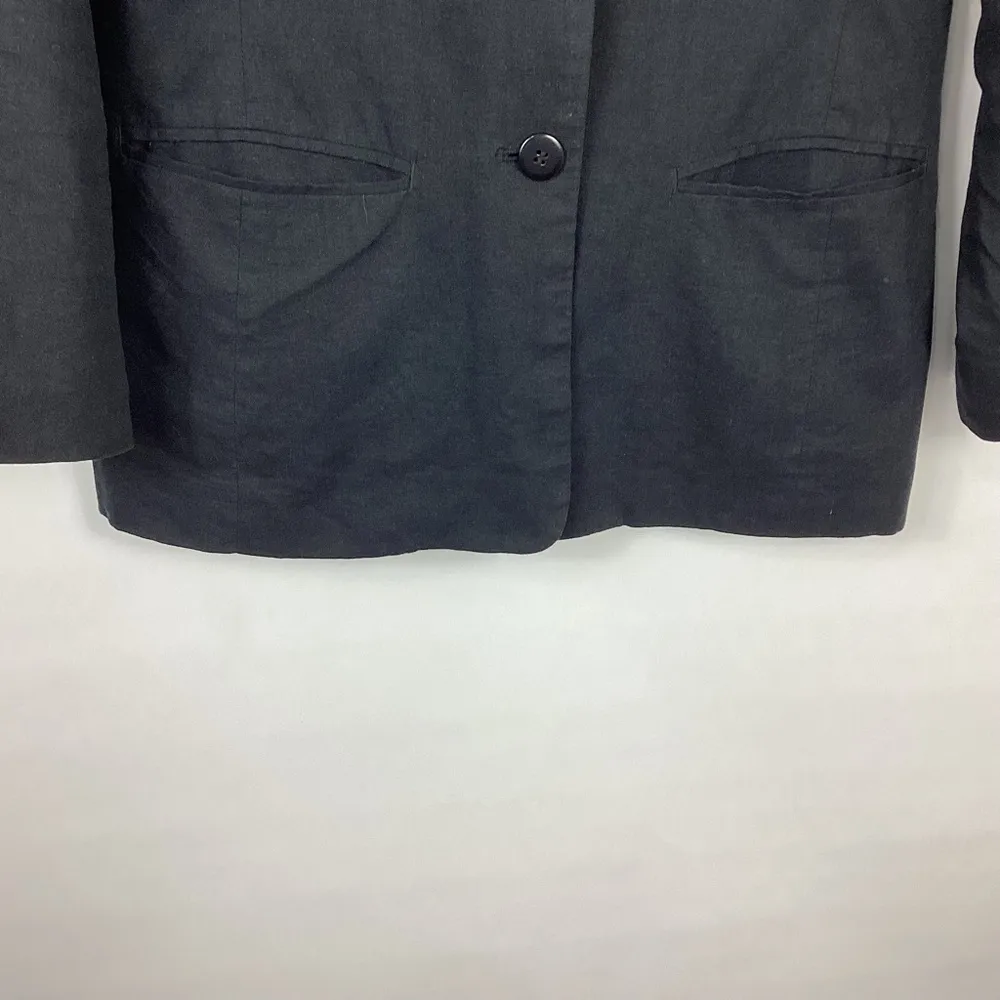 Chadwick's  Linen Blend Blazer Size 8 Black - Image 2