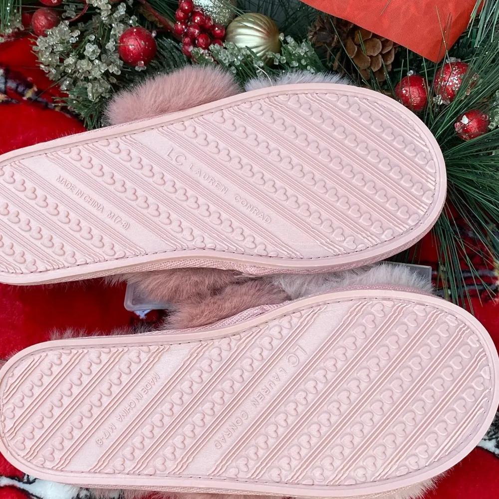 Women’s LC Conrad Double Band Fur Slide Slippers - Image 9