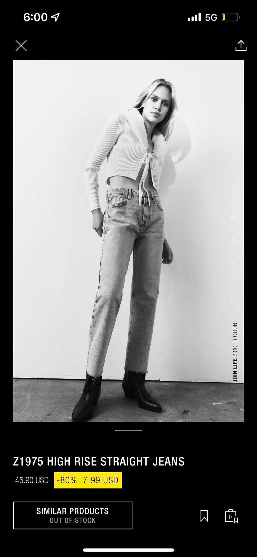 ZARA High rise straight Jeans - Image 2