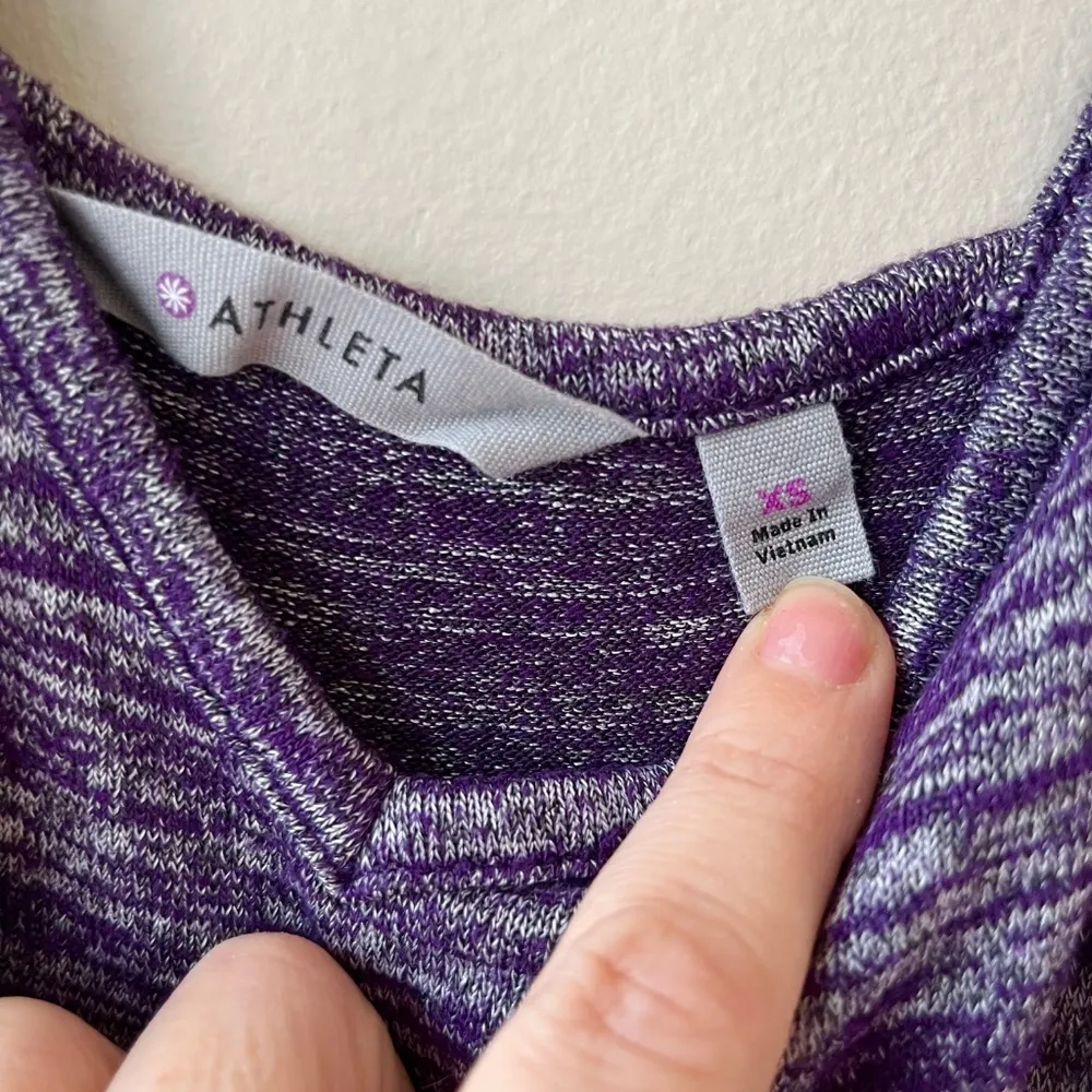 Athleta Size XS  S Heathered Purple Athletic Tank Midi Dress Elastic‎ Waist - Image 3