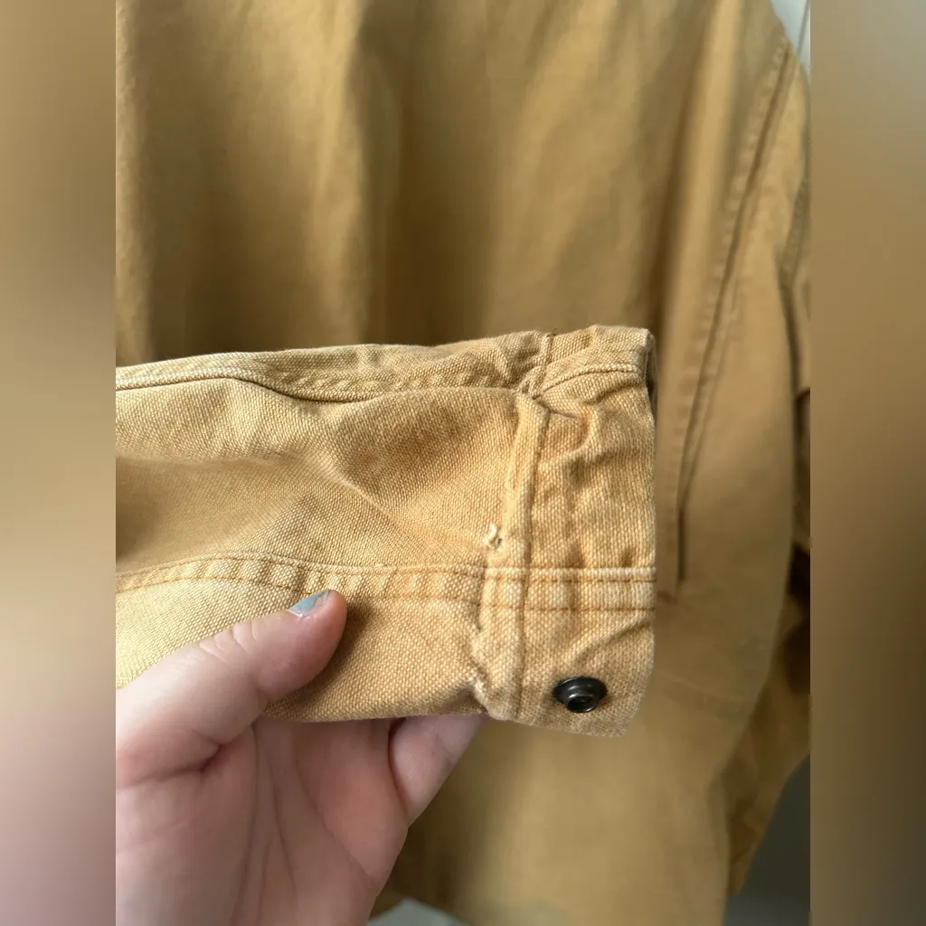 Vintage Woolrich Chore Jacket Aztec Medium Leather Collar Wool Duck Canvas - Image 7