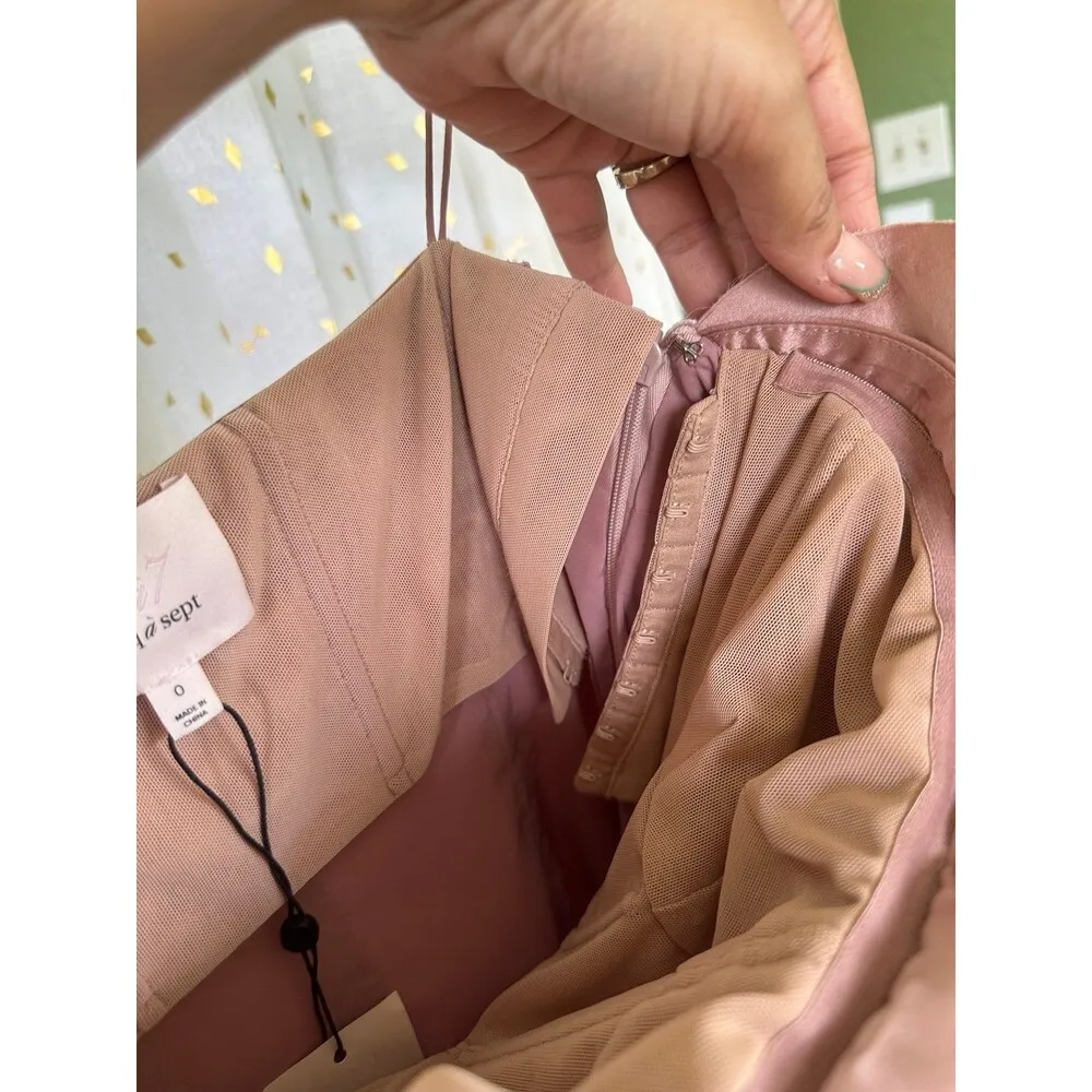 5a7 Cinq a Sept NWT Marceau Strapless Velvet Ruffle Sheath Midi Dress Back Slit - Image 11